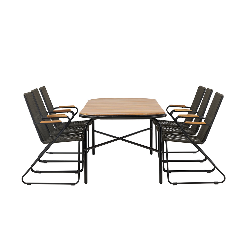 Holmbeck Diningtable Stål - Black / Rectangular 90*200*75 +B Svart