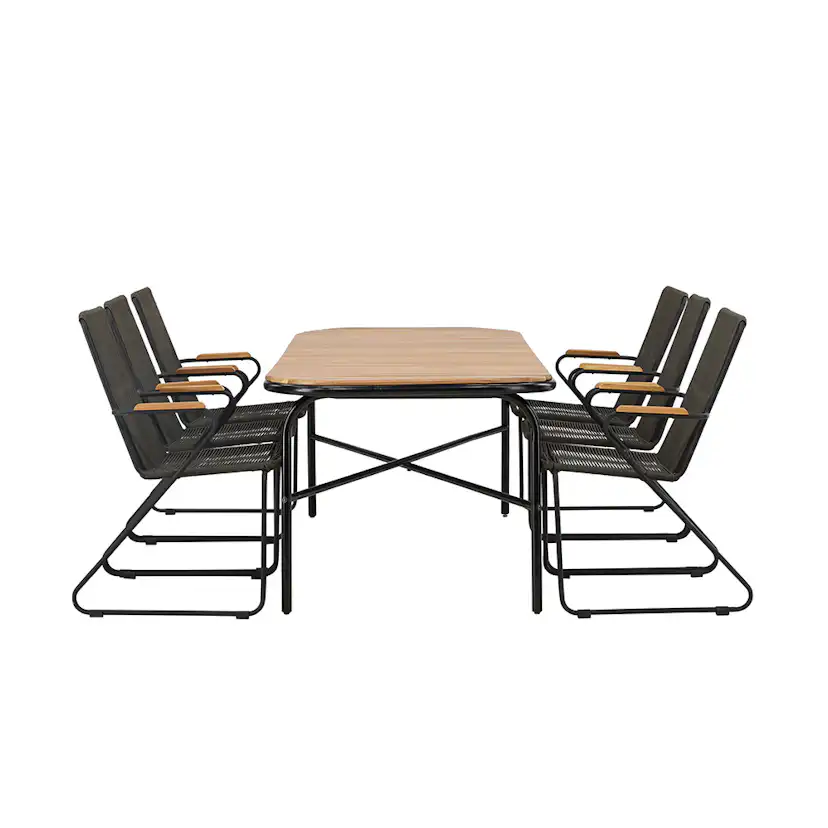 Holmbeck Diningtable Stål - Black / Rectangular 90*200*75 +B Svart