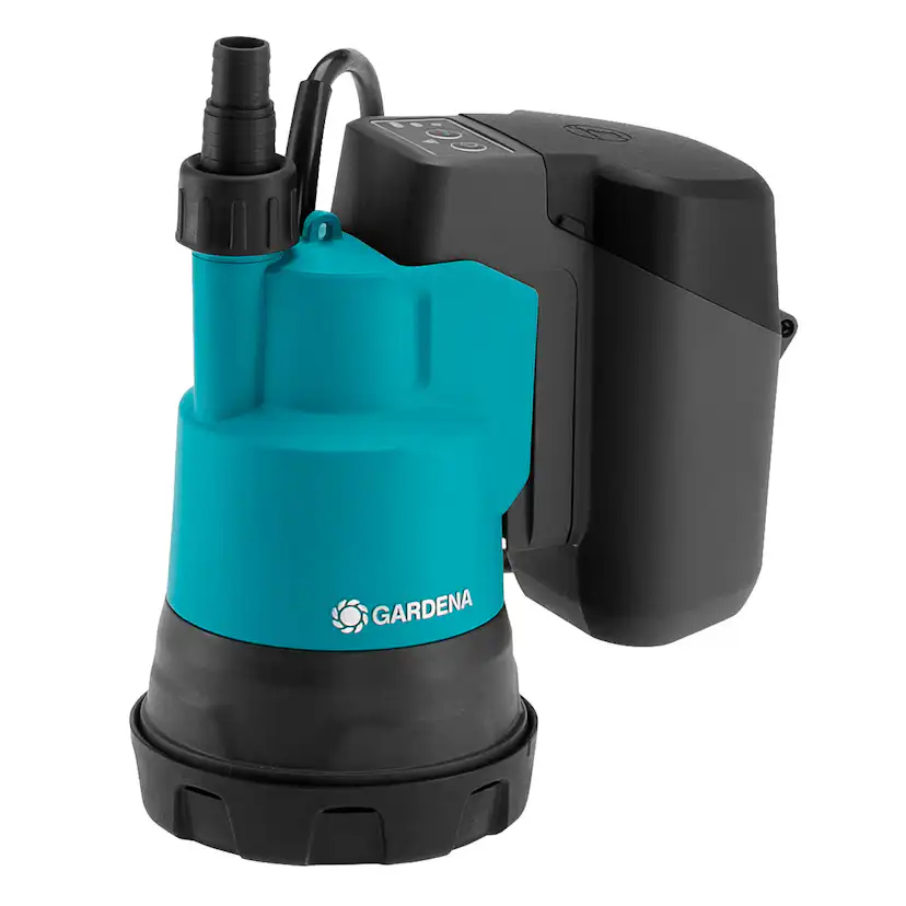 Dränkbar pump Gardena för Rent Vatten 2000/2 18V P4A Set (2,5Ah batteri + standardladdare)