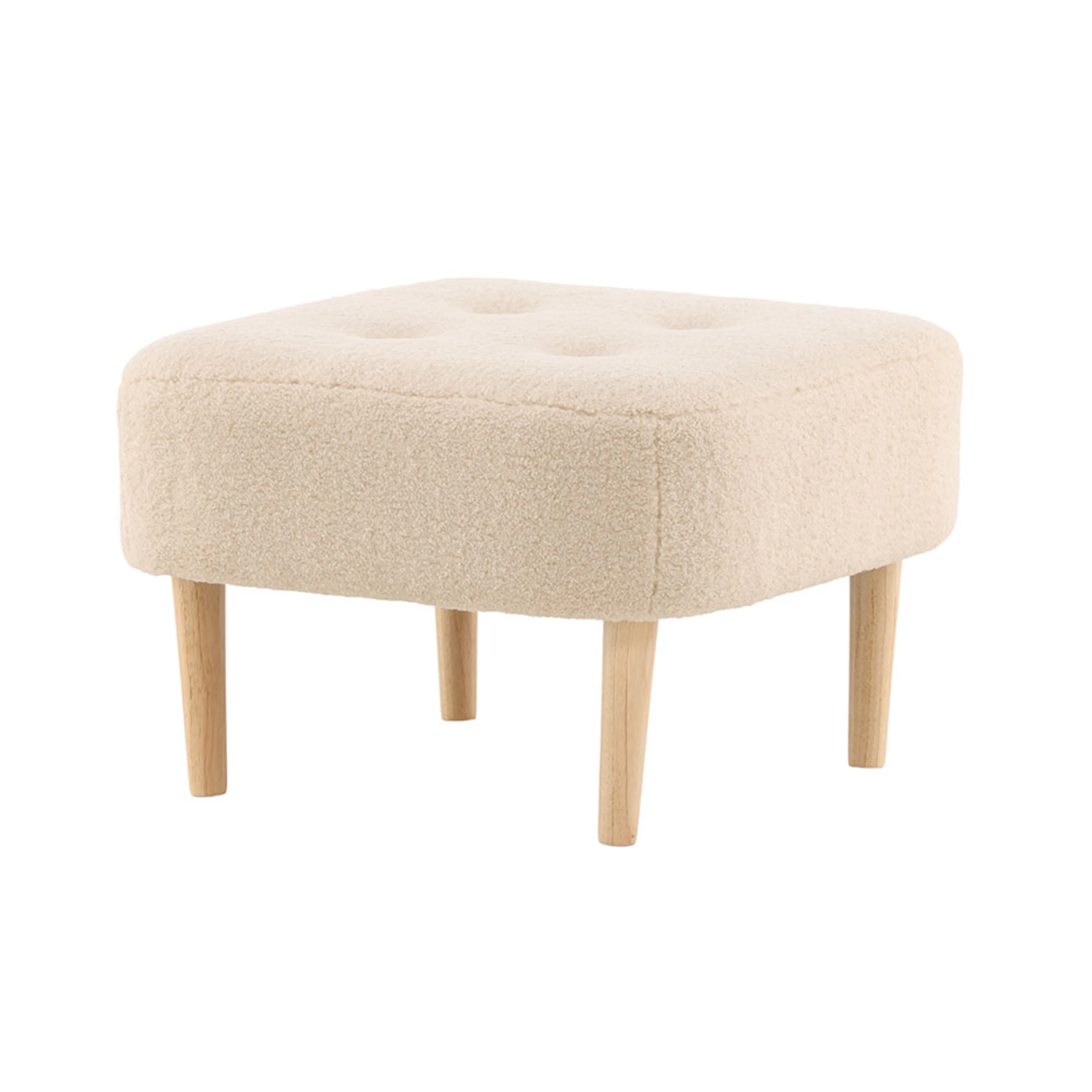 Salina Ottoman/Pouf - Oaklook / White Fleece Benvit