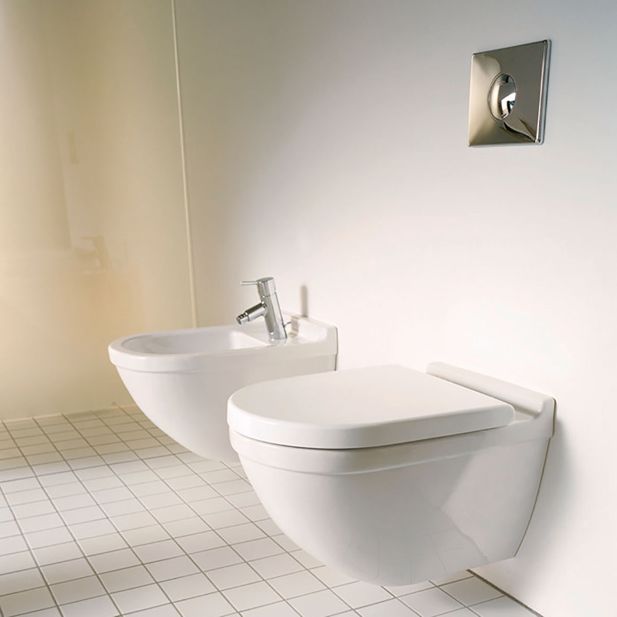 Vägghängd Toalettstol Duravit Starck 3 252709 Rimless utan Toalettsits