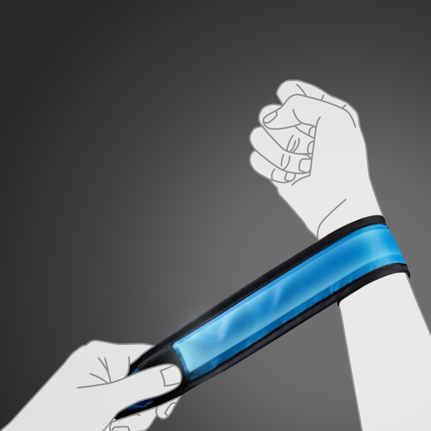 LED-reflexband LogiLink Slap-wrap 2-pack Blå + Grön