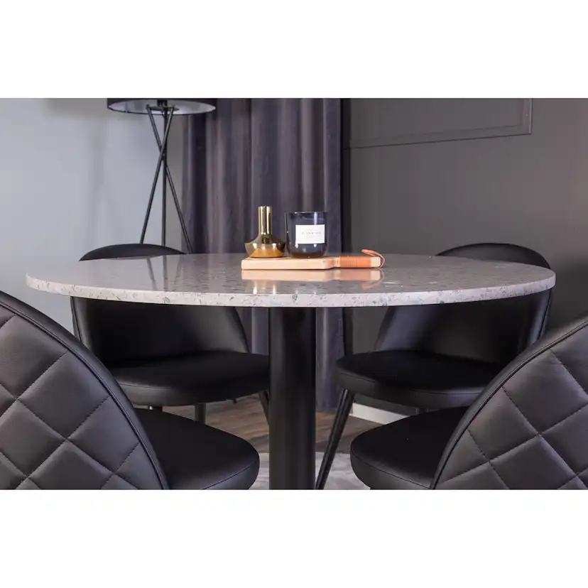 Matgrupp Venture Home Razzia med 4 Velvet stolar Skinn