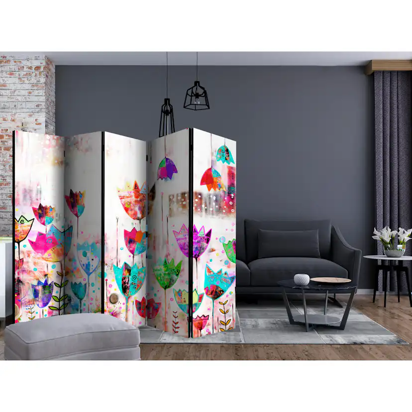 Rumsavdelare Arkiio Colorful Tulips II 225x172 cm