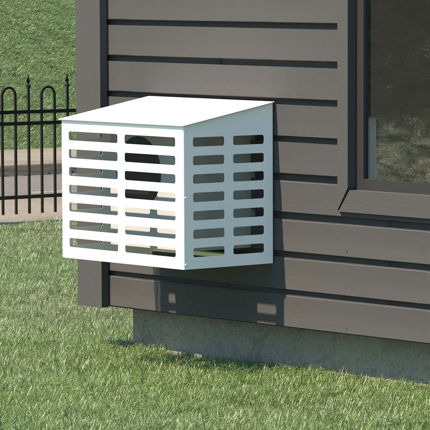 Värmepumpskydd Skotte Garden Förgalvad Vit Plåt