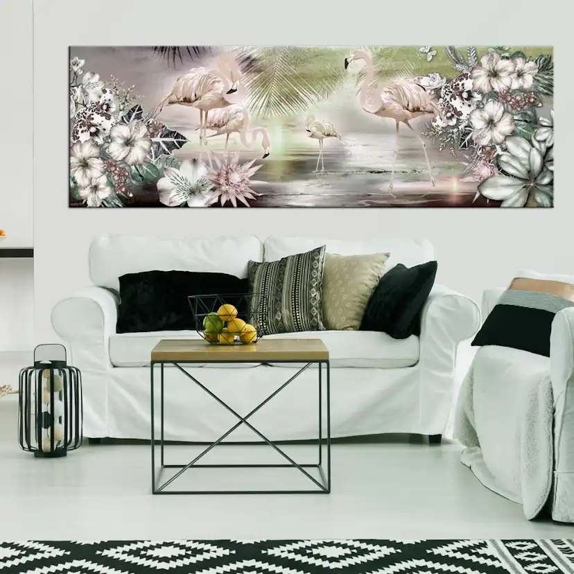 Tavla Arkiio Flamingoes And Flowers
