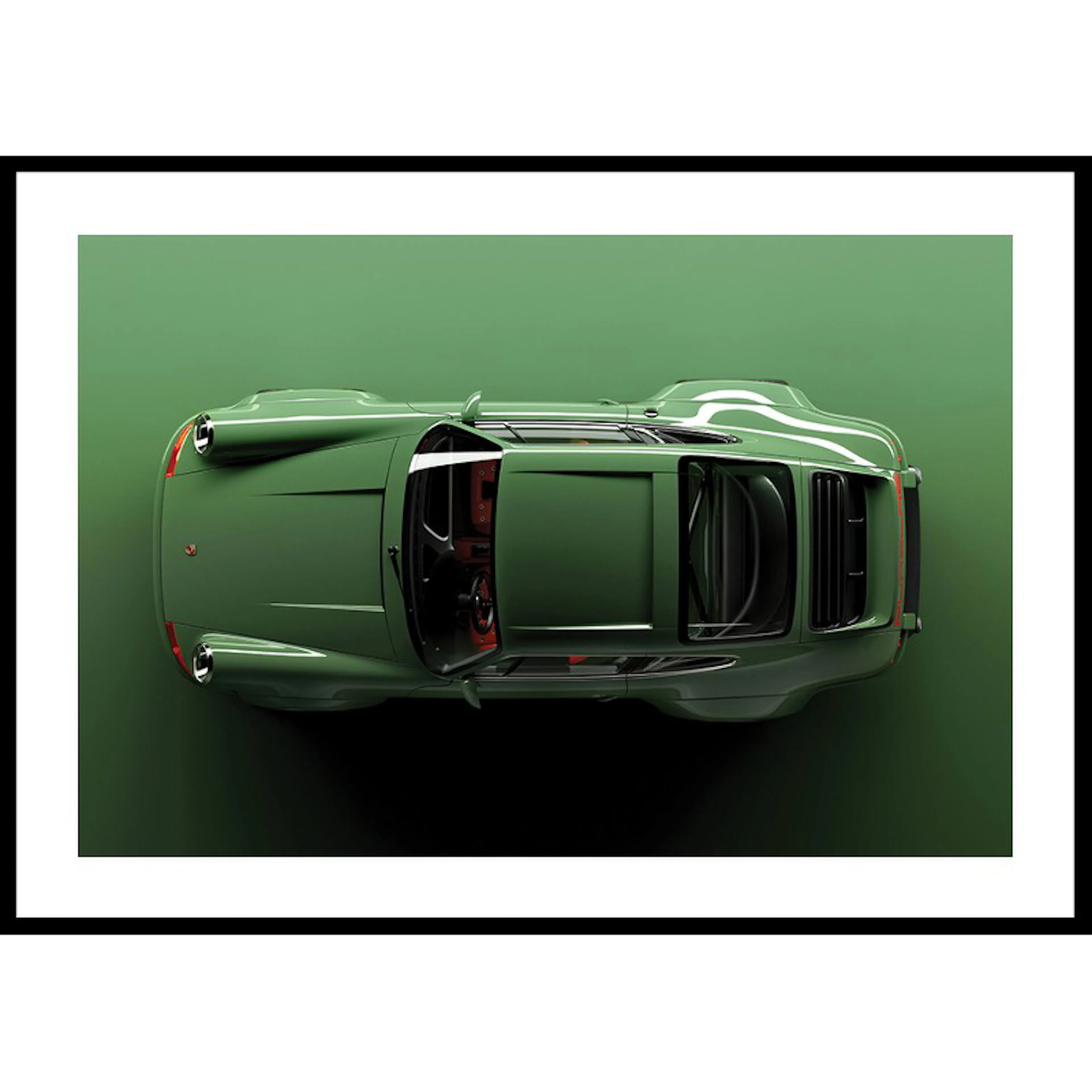 Retro Porsche 911 Green 30x40 30x40 cm