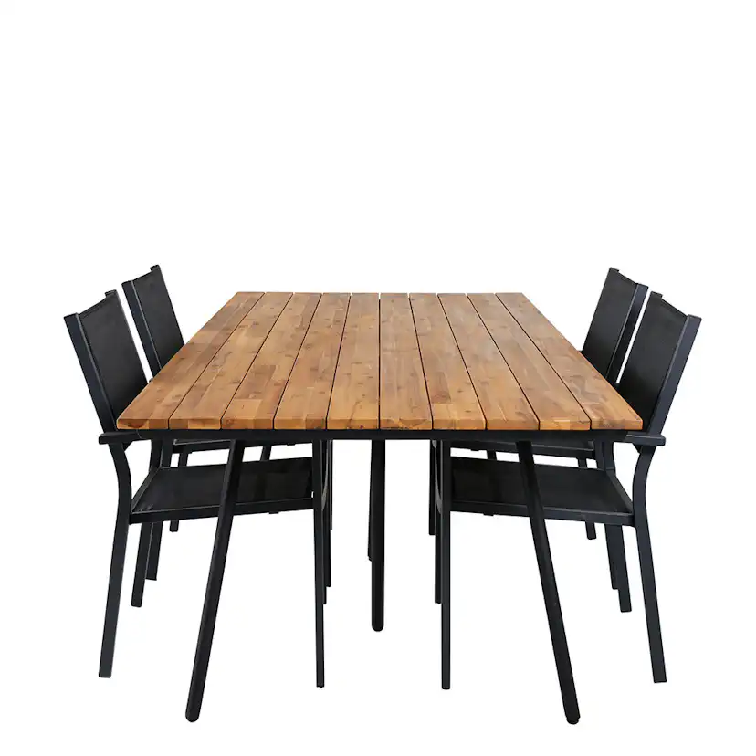 Matgrupp Venture Home Chane med 4 Curz Stapelbara Matstolar