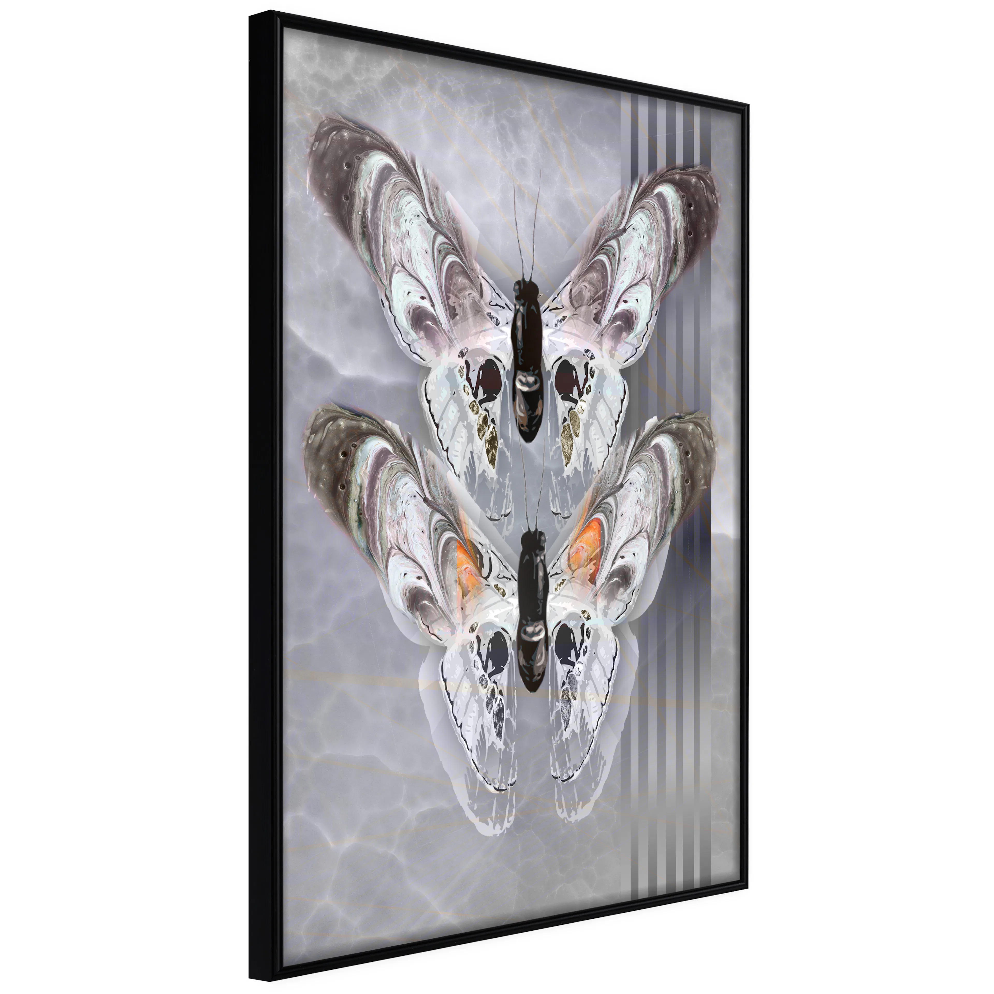 Affisch - Couple Butterfly [Poster] 40x60 Svart ram, 40x60 cm