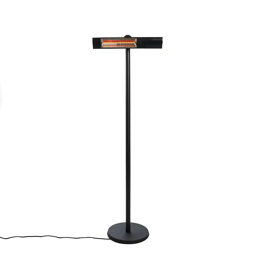 HORTUS Terrassvärmare golvmodell 500/1000/1500 W, GT, med fj Svart
