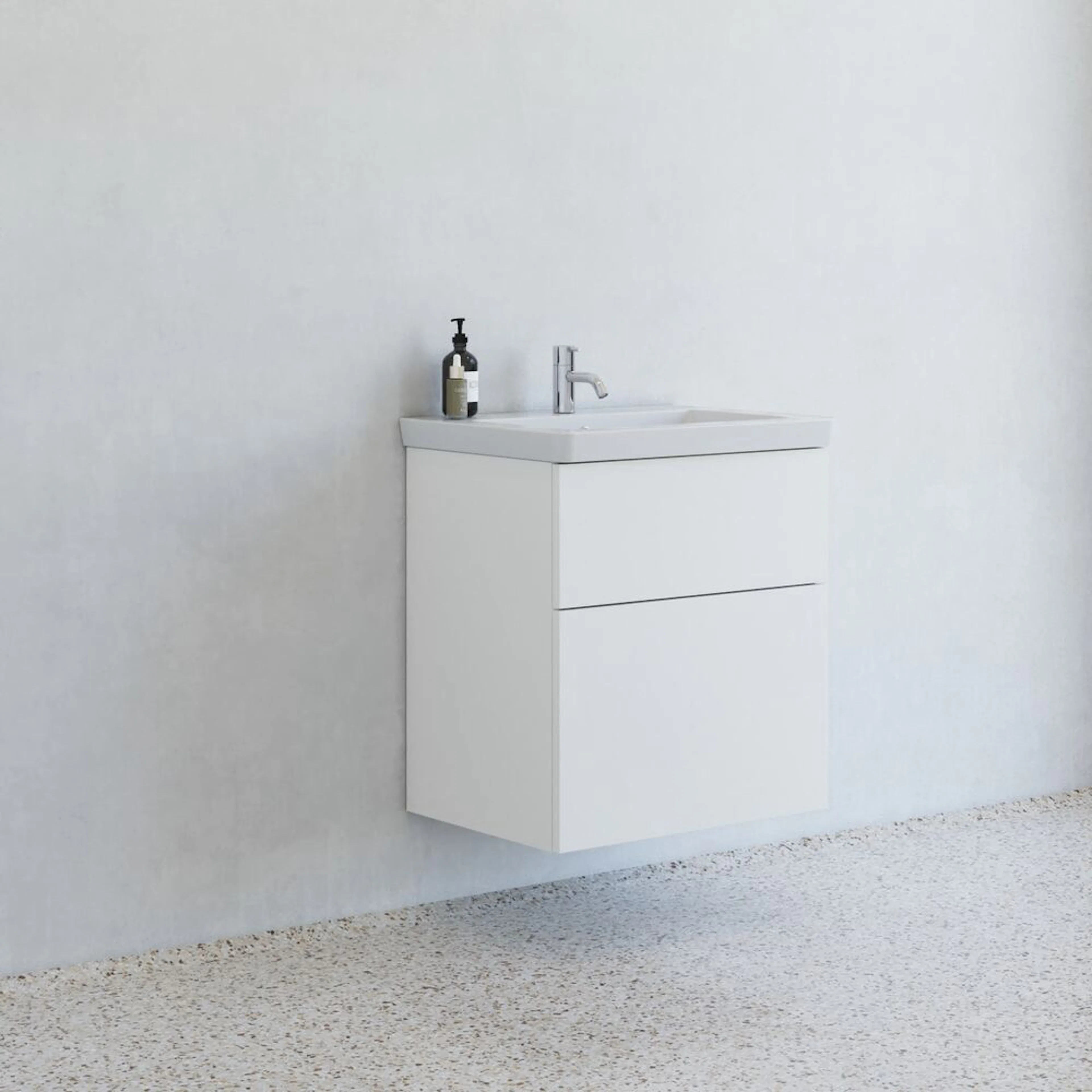 62,7 cm Larghetto set H64, 2 lådor, vit matt 627 mm, Vit matt
