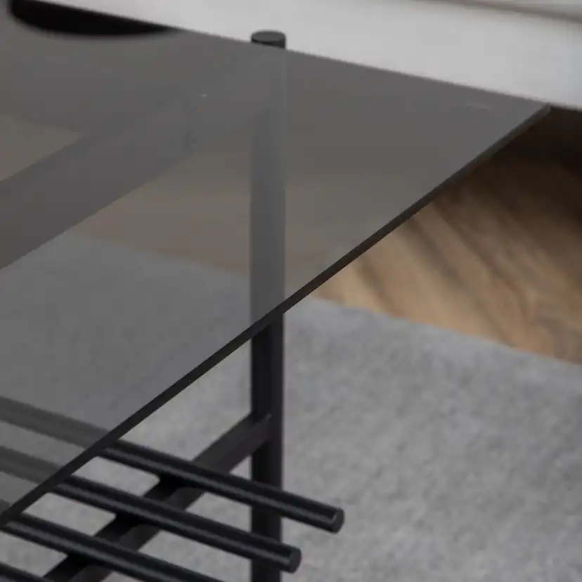 Von Staf Sofa Table - black / Black Smoked Glass glass Svart Glas