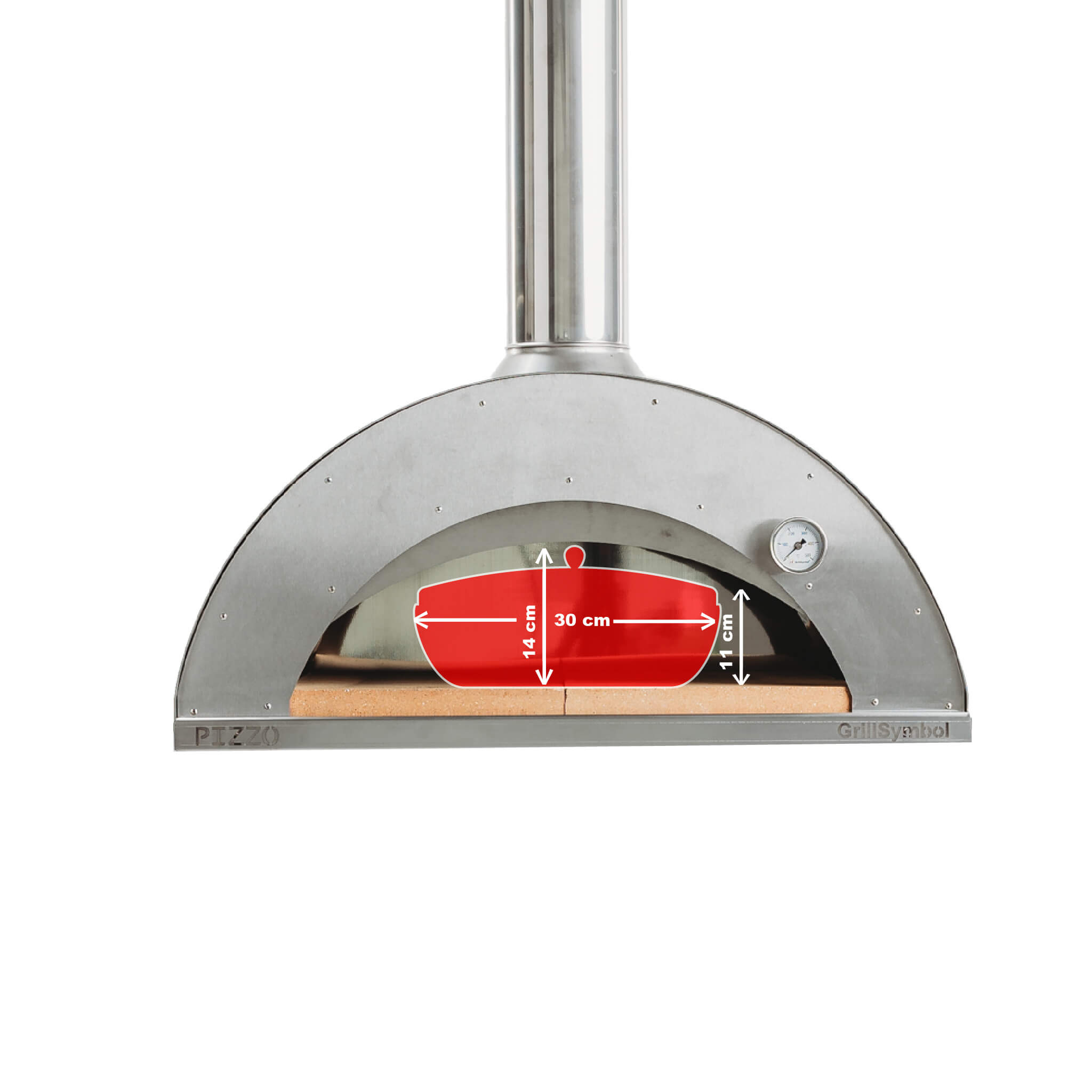 Pizzaugn GrillSymbol Pizzo med Pizzabord XL Inox