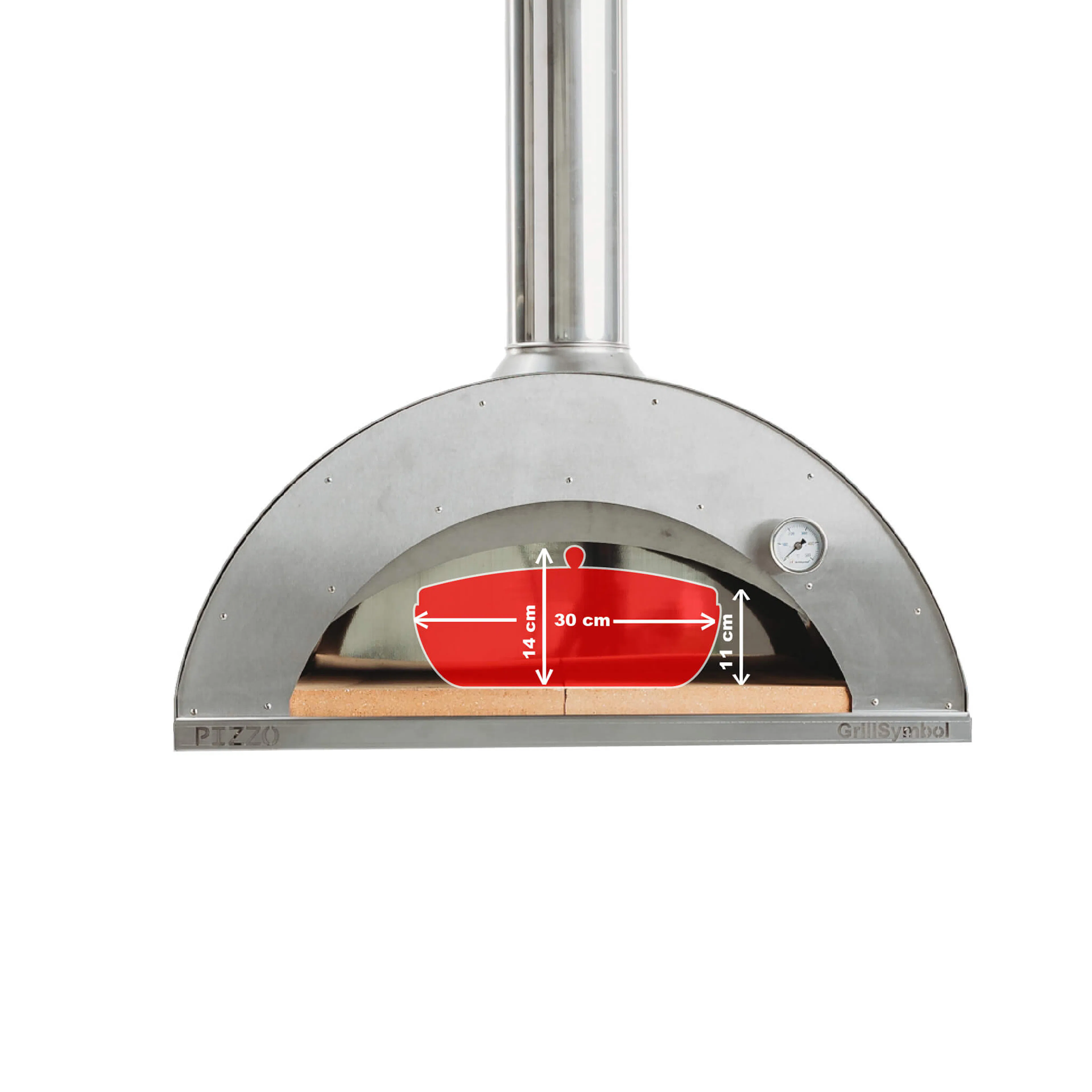 Pizzaugn GrillSymbol Pizzo med Pizzabord XL Inox