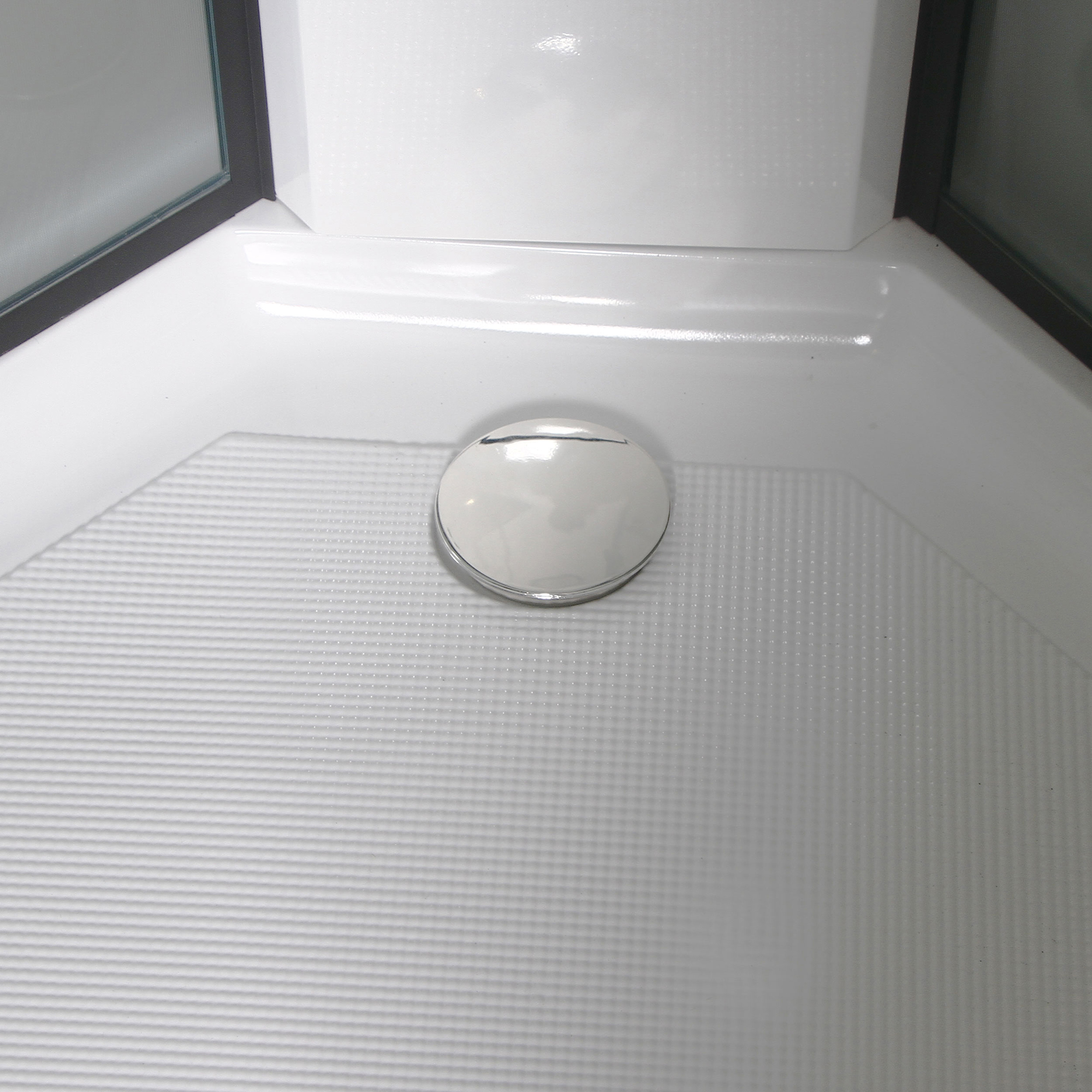 Duschkabin Bathlife Betrakta 90x90 Svart/Vit