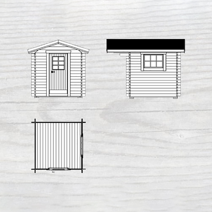 Friggebod Baseco Bruks 5 m² Timrad Trästuga med Sadeltak