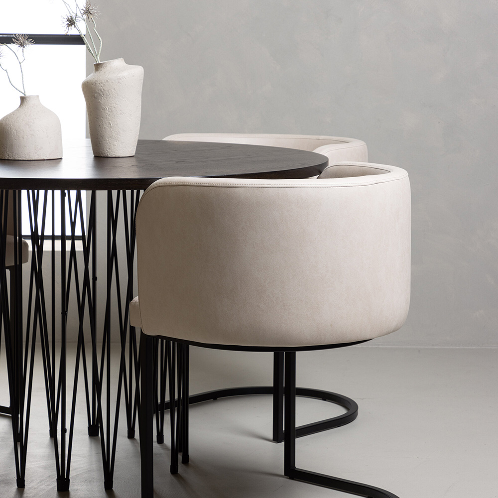 Matgrupp furniture/fashion Stone Ø120 cm med 4 Simrishamn Stolar