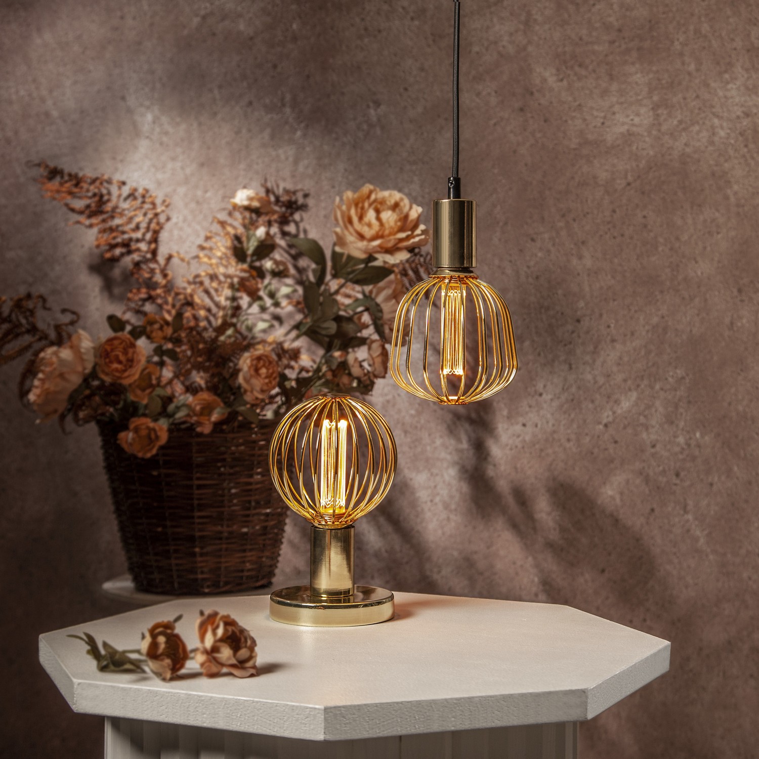 LED-lampa Star Trading E27 G125 Globe Gold