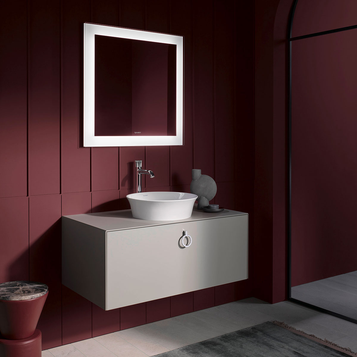Tvättställ Duravit White Tulip för Placering på Bänkskiva Vit Högblank 430 mm
