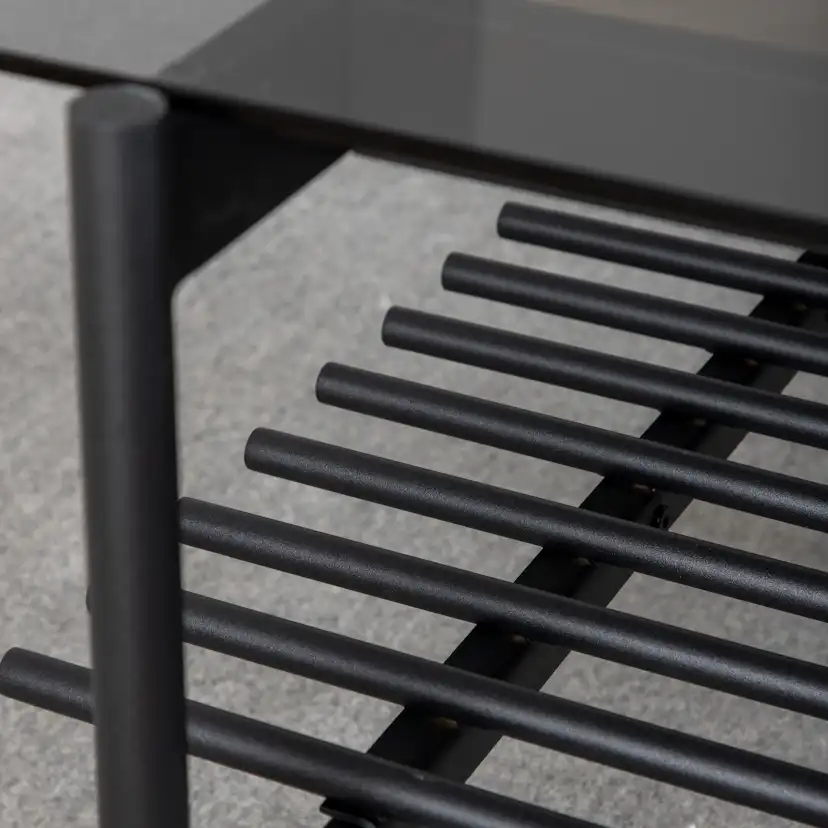 Von Staf Sofa Table - black / Black Smoked Glass glass Svart Glas