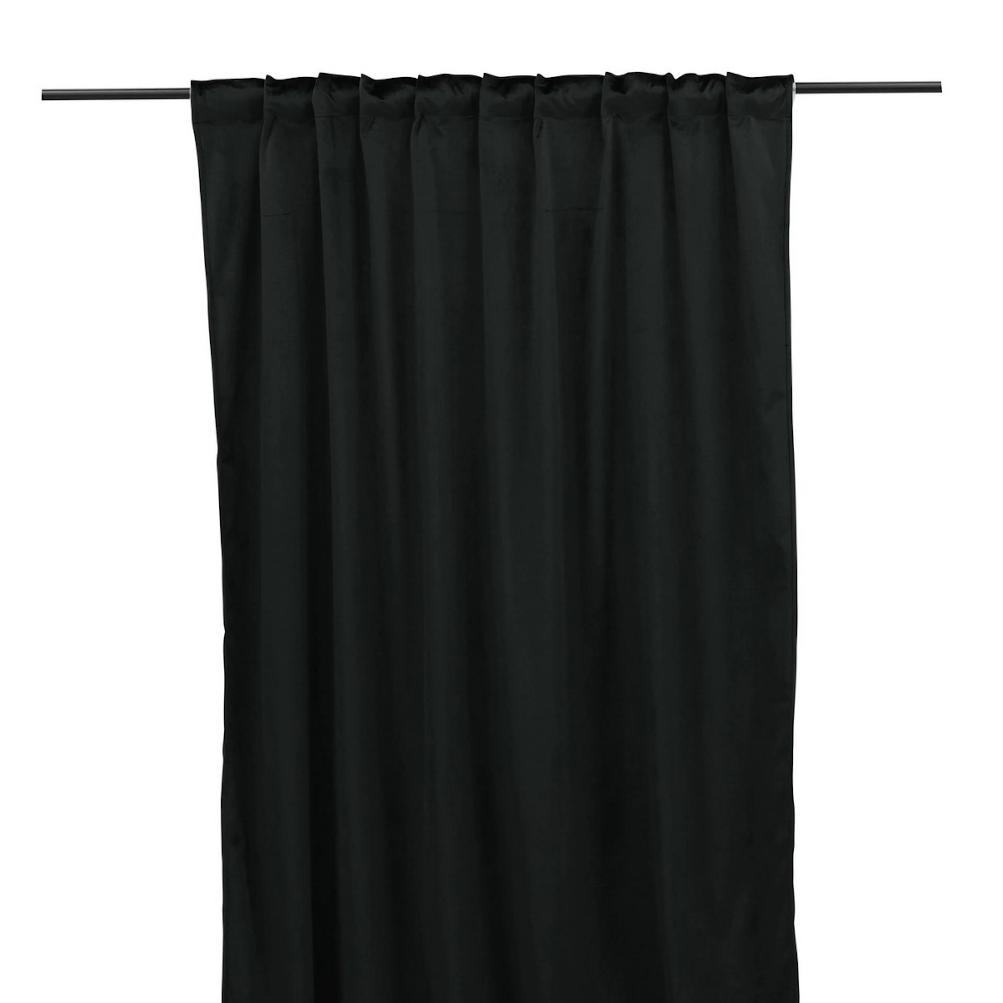 Mary Curtain Polyester/velvet - Black - 135*250 - Multi band Svart