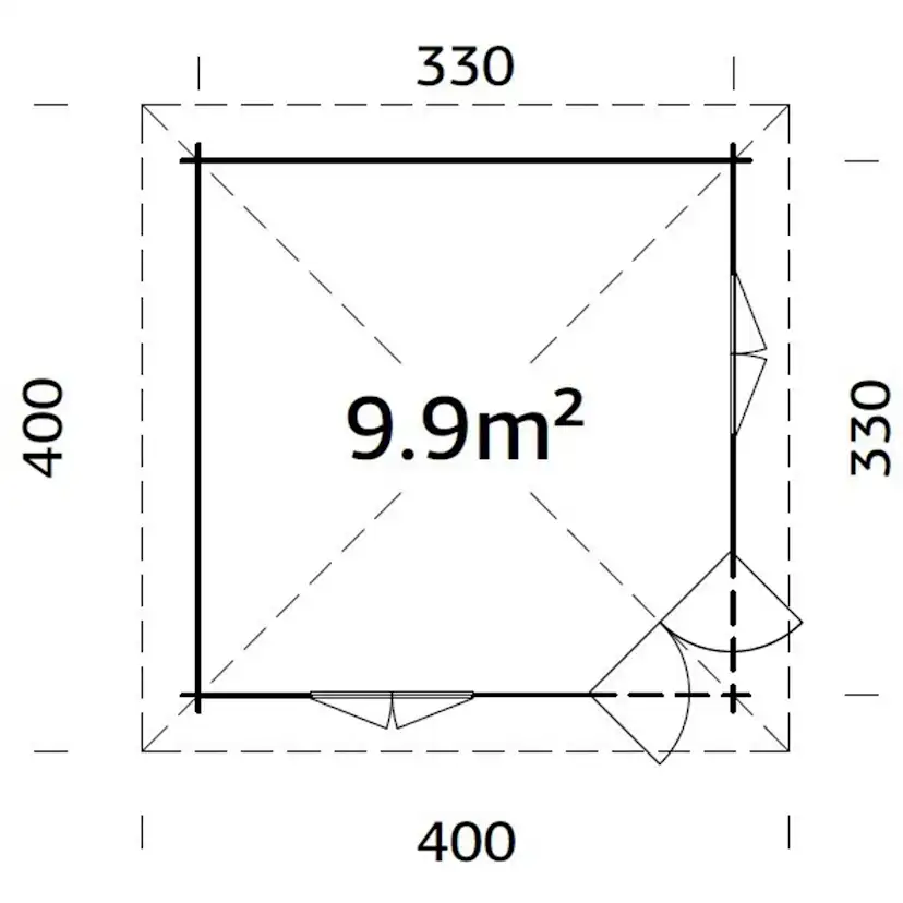 Melanie 9,6 m2 Grå dippad