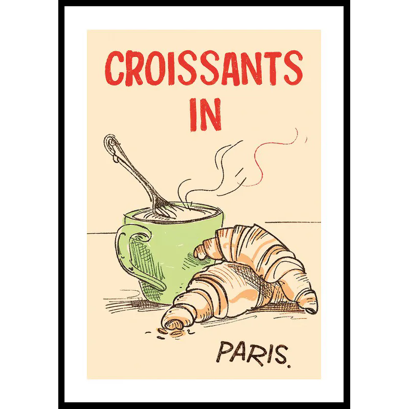 Poster Gallerix Croissants In Paris