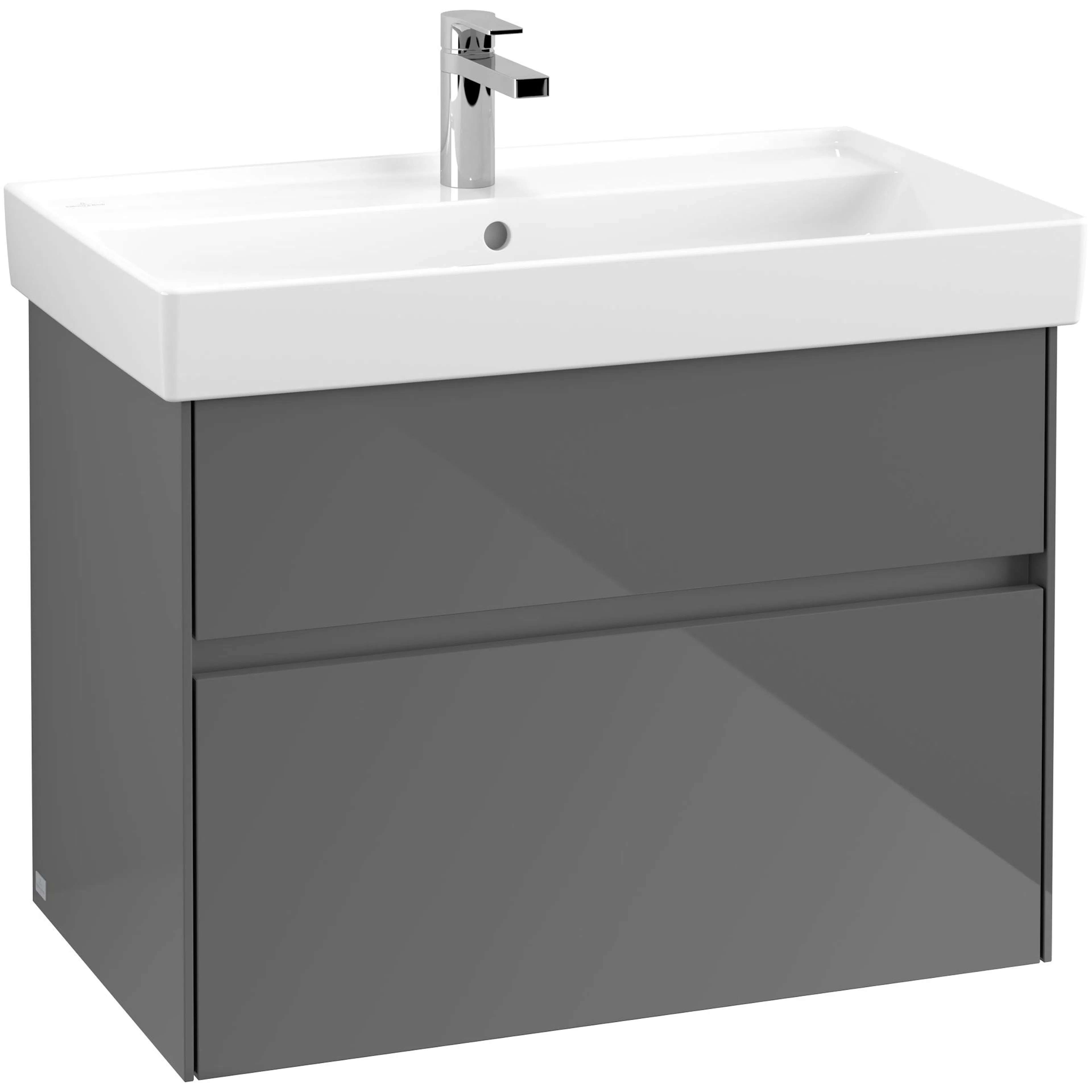 Tvättställsskåp Villeroy & Boch Collaro C01000FP Grå Högblank, B: 754 mm utan Belysning