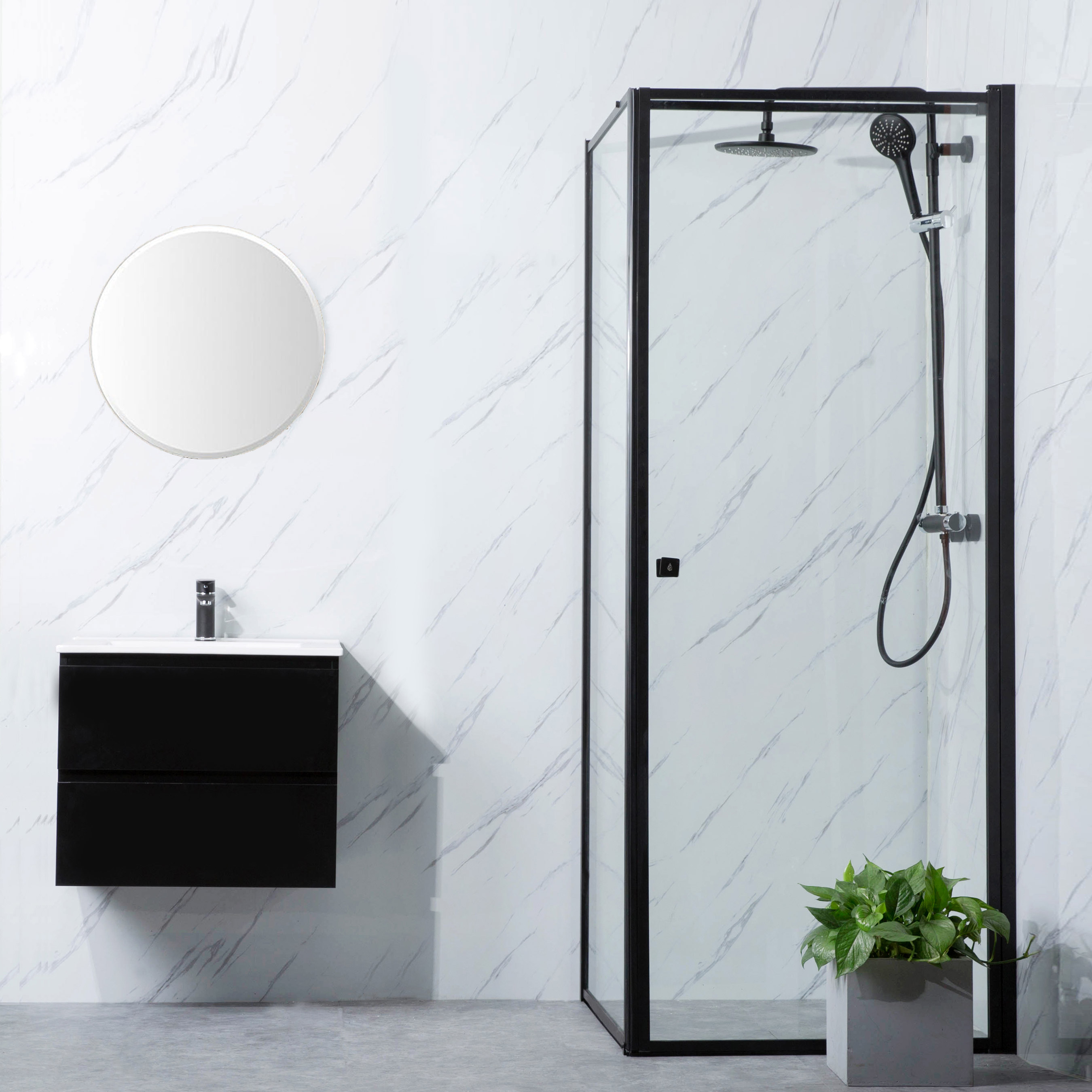 Duschhörn Bathlife Profil Rak Vägg + Rak Dörr