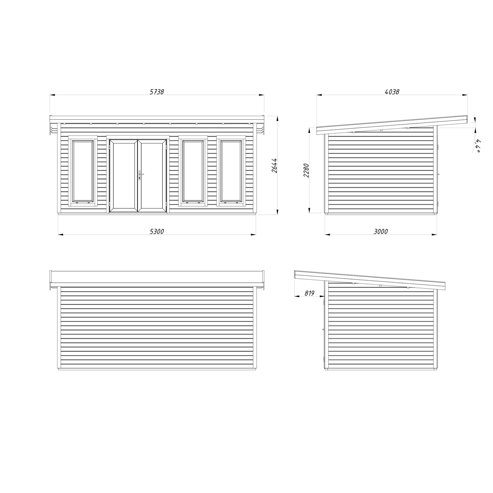 Stuga Palmako Aurelia 15,9 m² (inv. 15,2 m²)