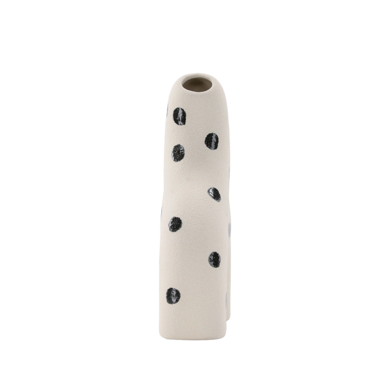 Aya Vase - White/Black Dots - 9*4*16Hcm Vit/Svart