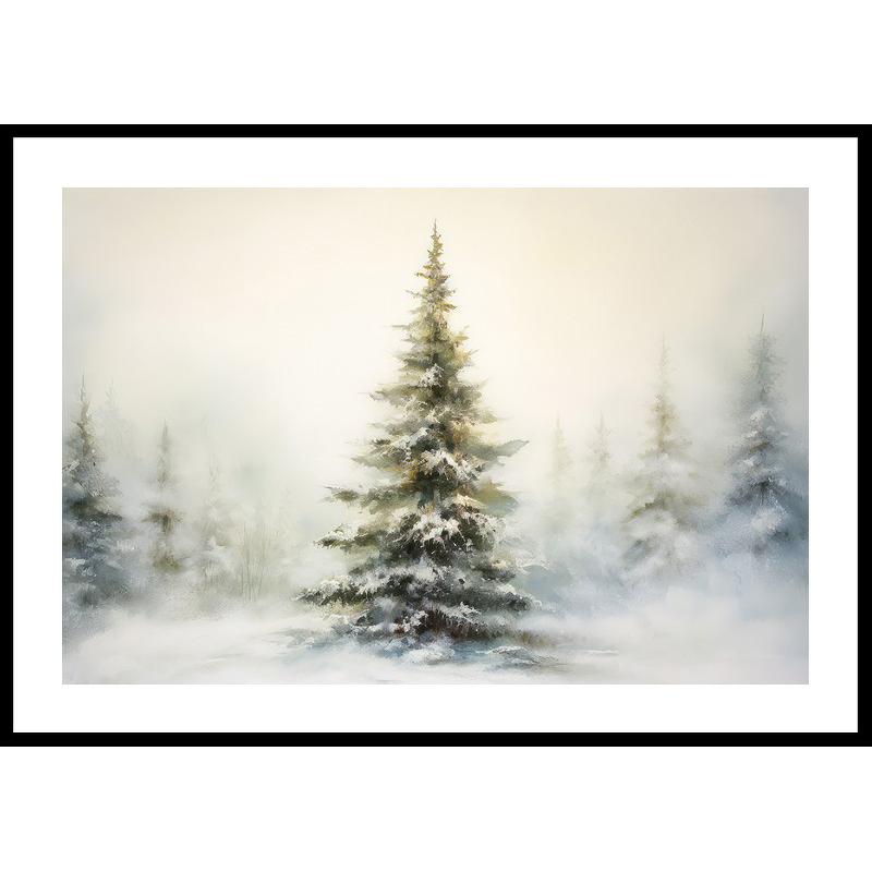 Winter Morning Pine Tree 30x40 30x40 cm