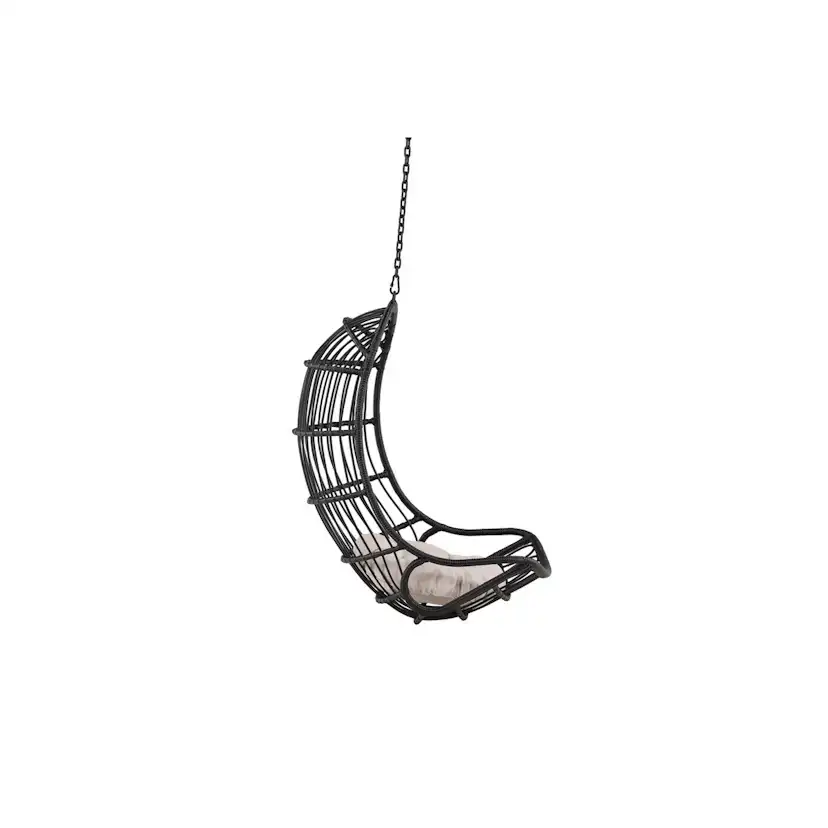 Pulau Hangingchair Rattan Black / Creme Svart