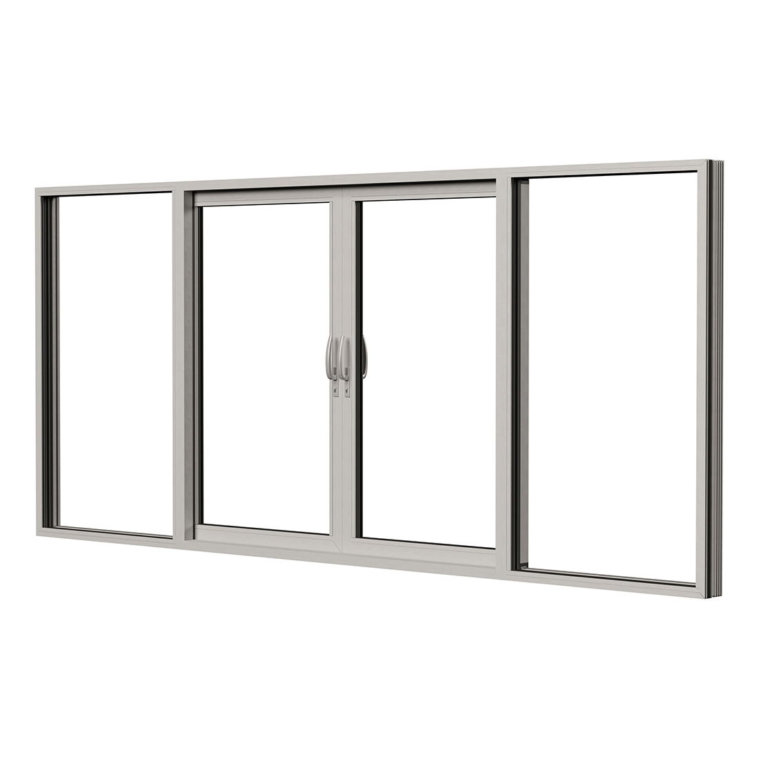Parskjutdörr NorDan HelAlu Aluminium 4-Delad Enkelspår