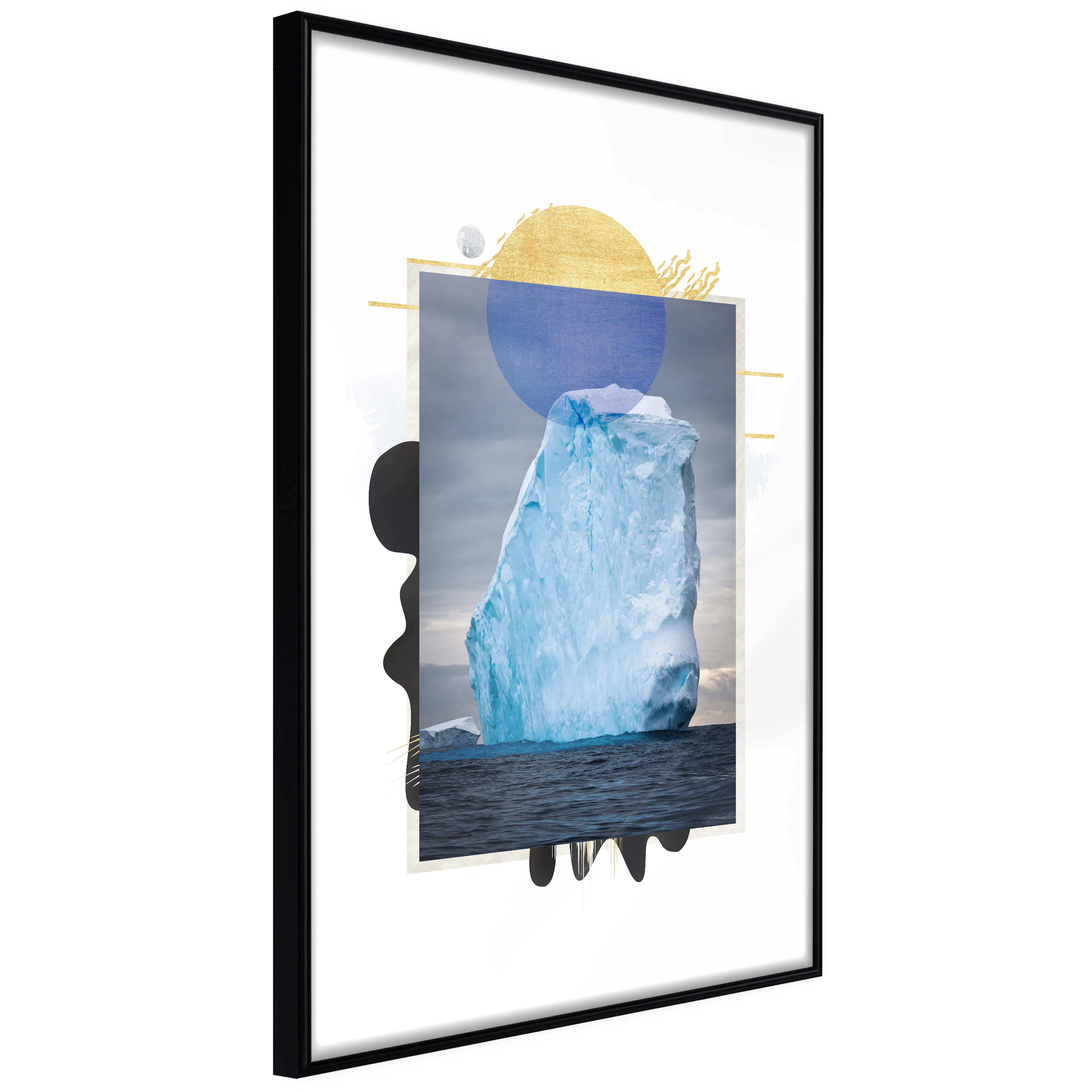 Affisch - Iceberg [Poster] 20x30 Svart ram, 20x30 cm