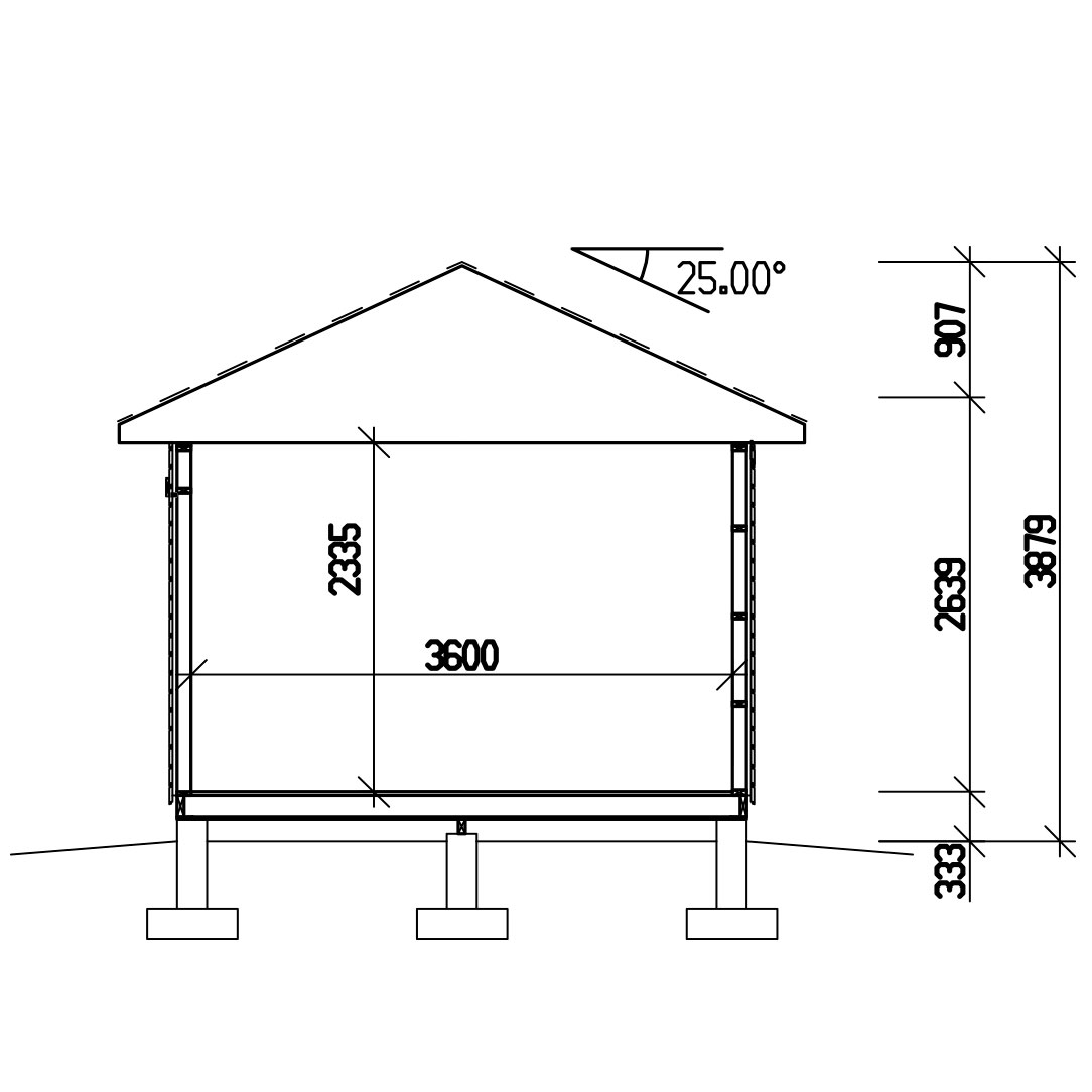 Attefallshus Vibostugan Njuta 25-1 24,3 m² Trähus med Sadeltak
