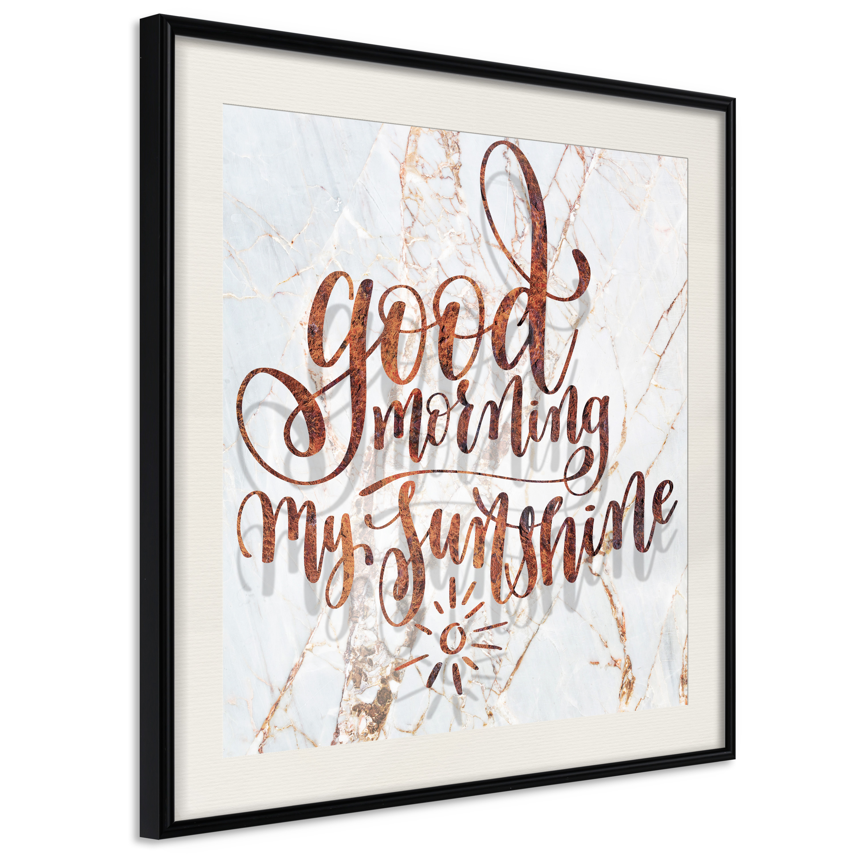 Affisch - Good Morning My Sunshine (Square) [Poster] 30x30 Svart ram med passepartout, 30x30 cm