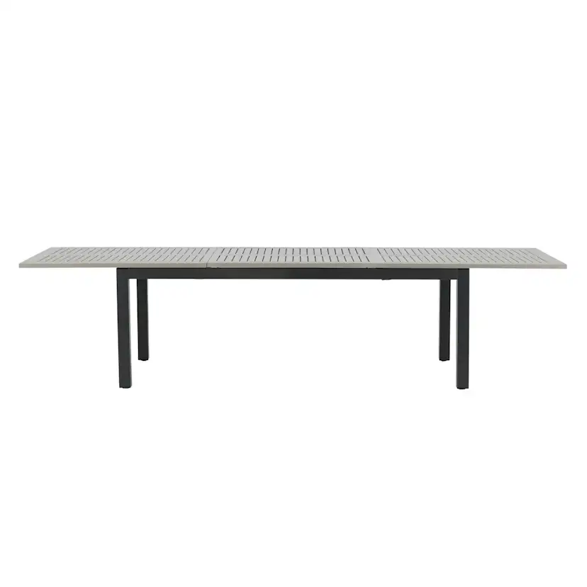 Albany Bord - Svart Alu/grå aintwood - 224/324*100 Svart/Grå