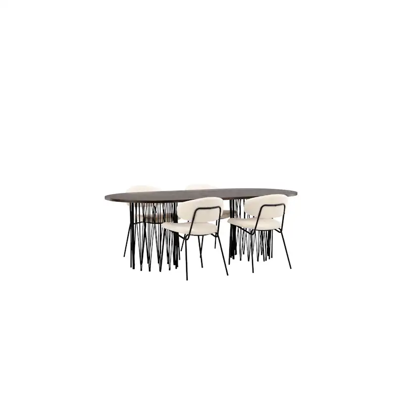 Matgrupp furniture/fashion Stone med 4 Chico Stolar
