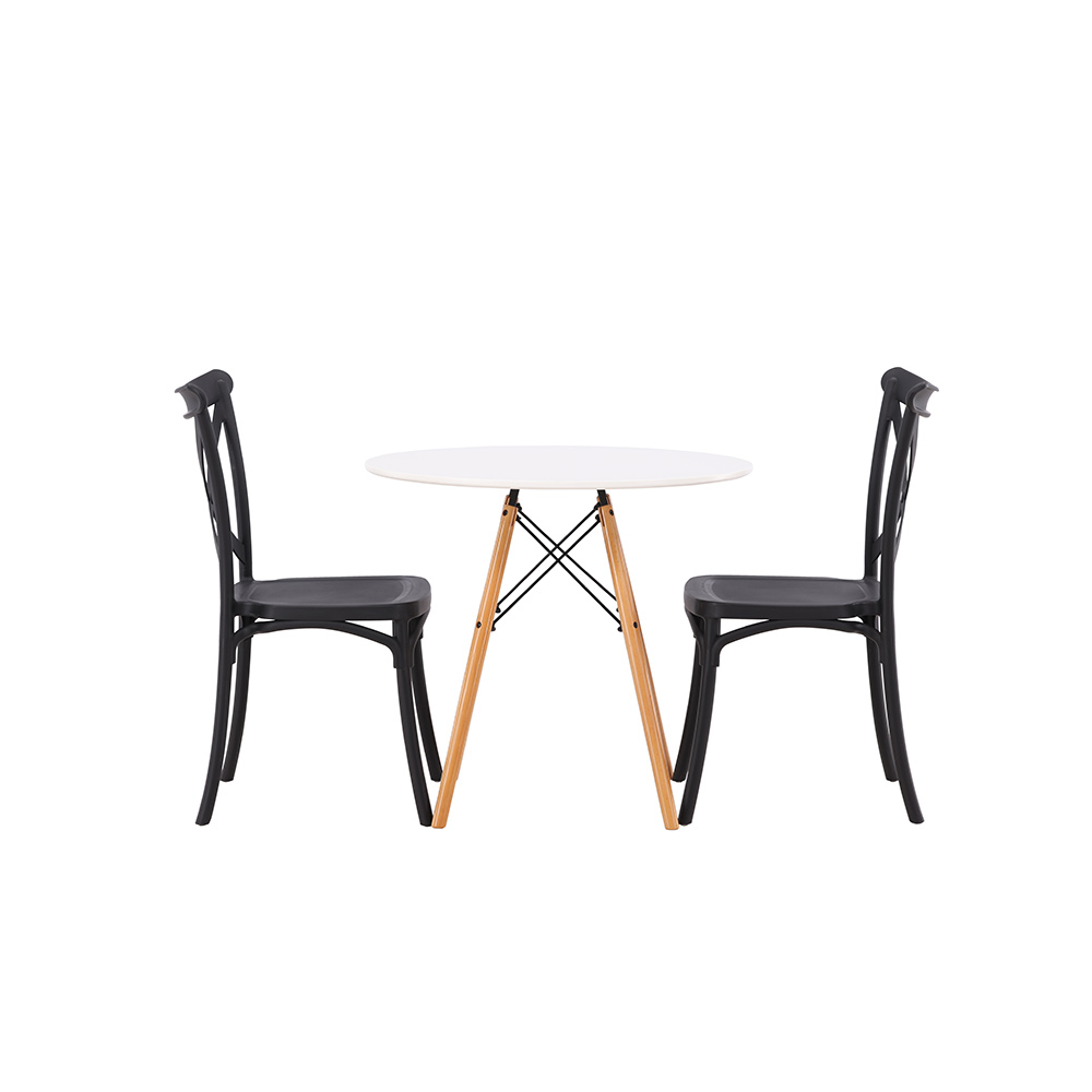 Matgrupp Venture Home Danburi Ø 60 cm med 2 Crosett Stolar