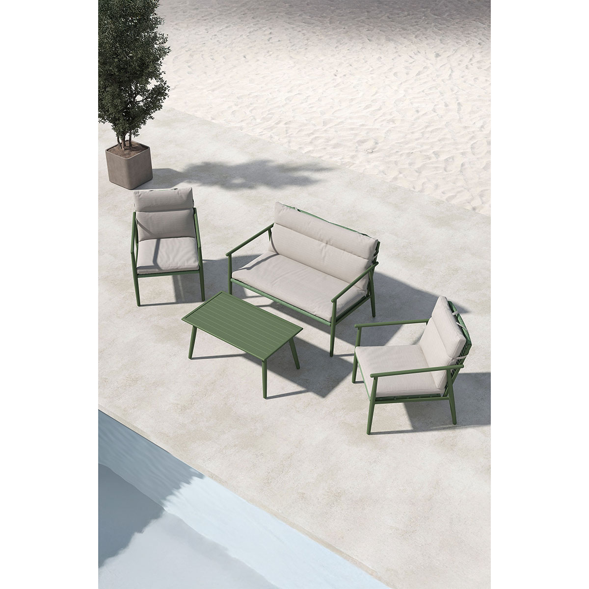 Mazzaro Sofa Set - Green / Beige Grön