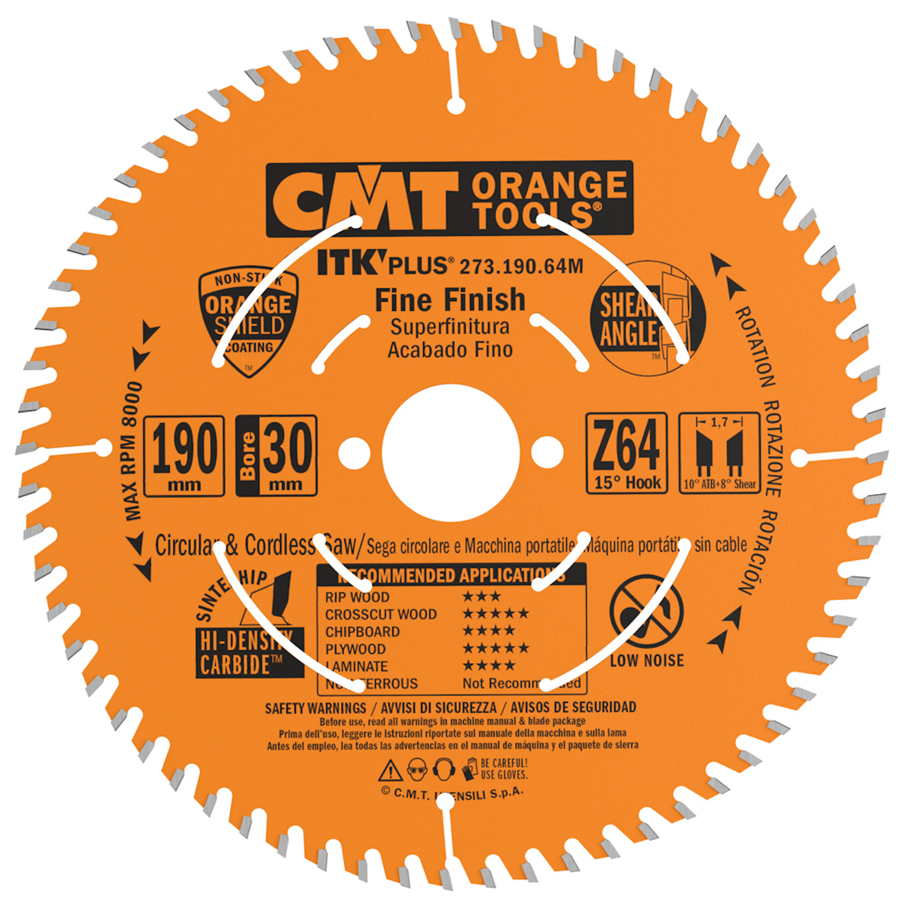 Sågklinga ITK-Plus Kapning Fine cut 190x1,7x30 T64 W 190x1,7x30 mm