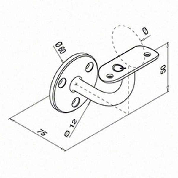 Väggfäste Herrljunga Ledstångsfabrik 0112 för Inomhusbruk