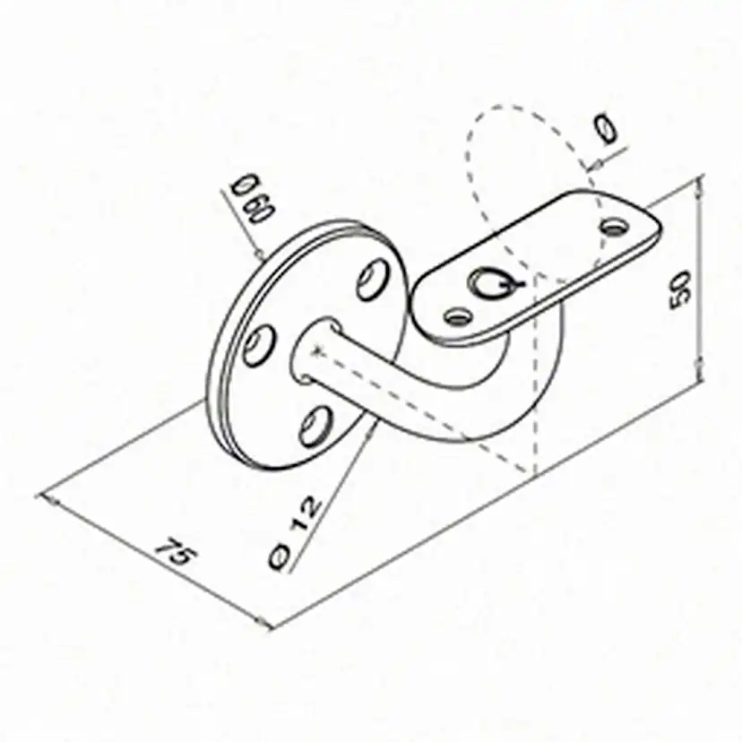 Väggfäste Herrljunga Ledstångsfabrik 0112 för Inomhusbruk