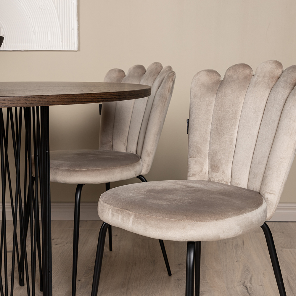 Matgrupp furniture/fashion Stone Ø120 cm med 4 Limhamn Light Stolar