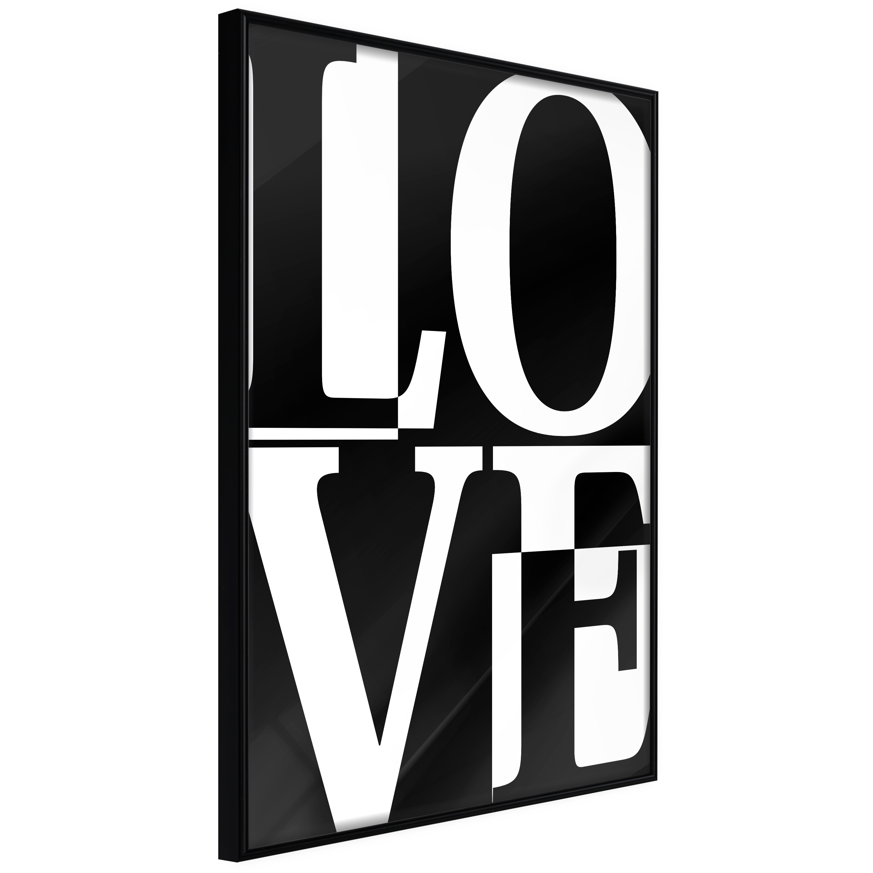 Affisch - Black and White Love [Poster] 30x45 Svart ram, 30x45 cm