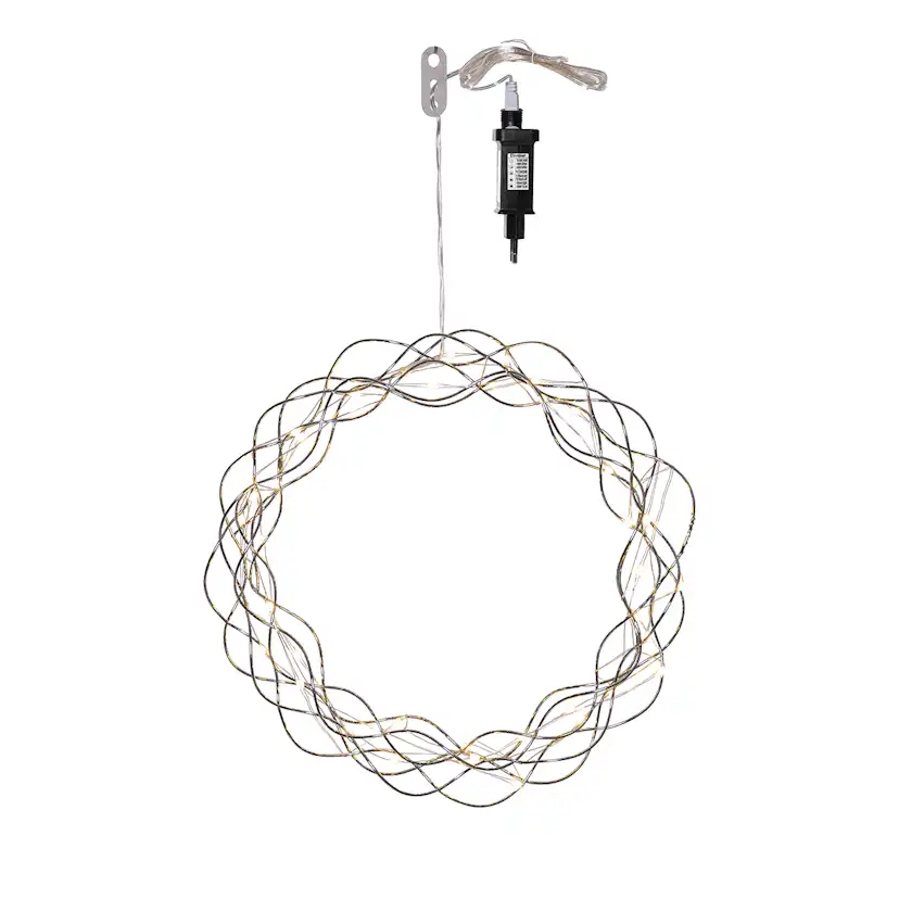 Hängande Dekoration Star Trading Curly Krans LED