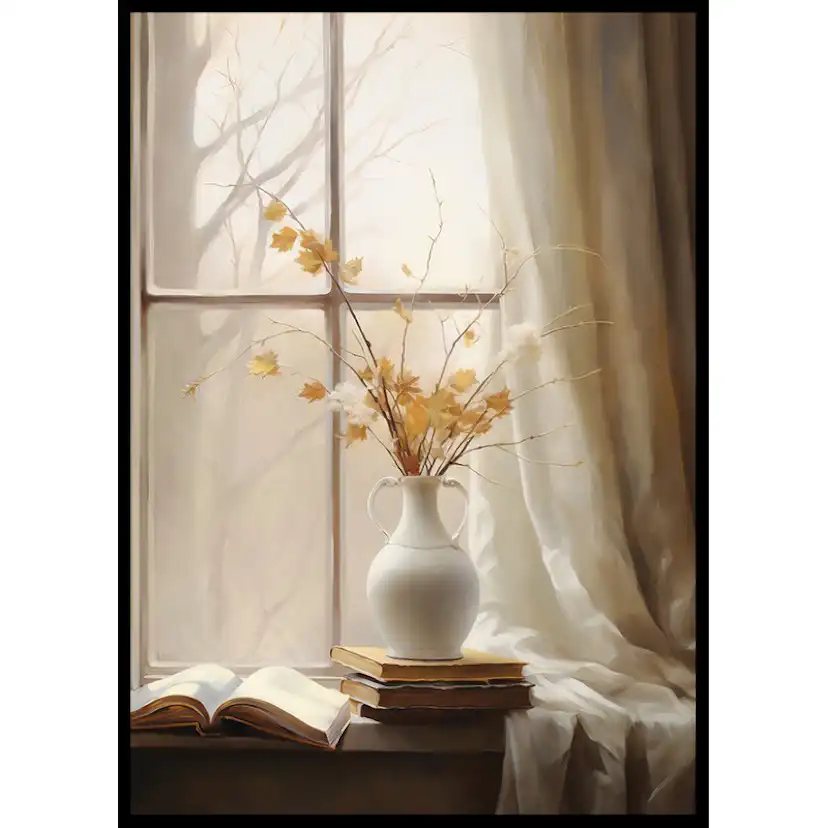 Poster Gallerix Vase And Flowers In A Window