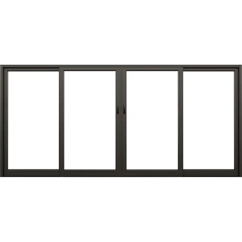 Parskjutdörr NorDan Svanenmärkt NTech Aluminium 4-Delad BlackLine Svart