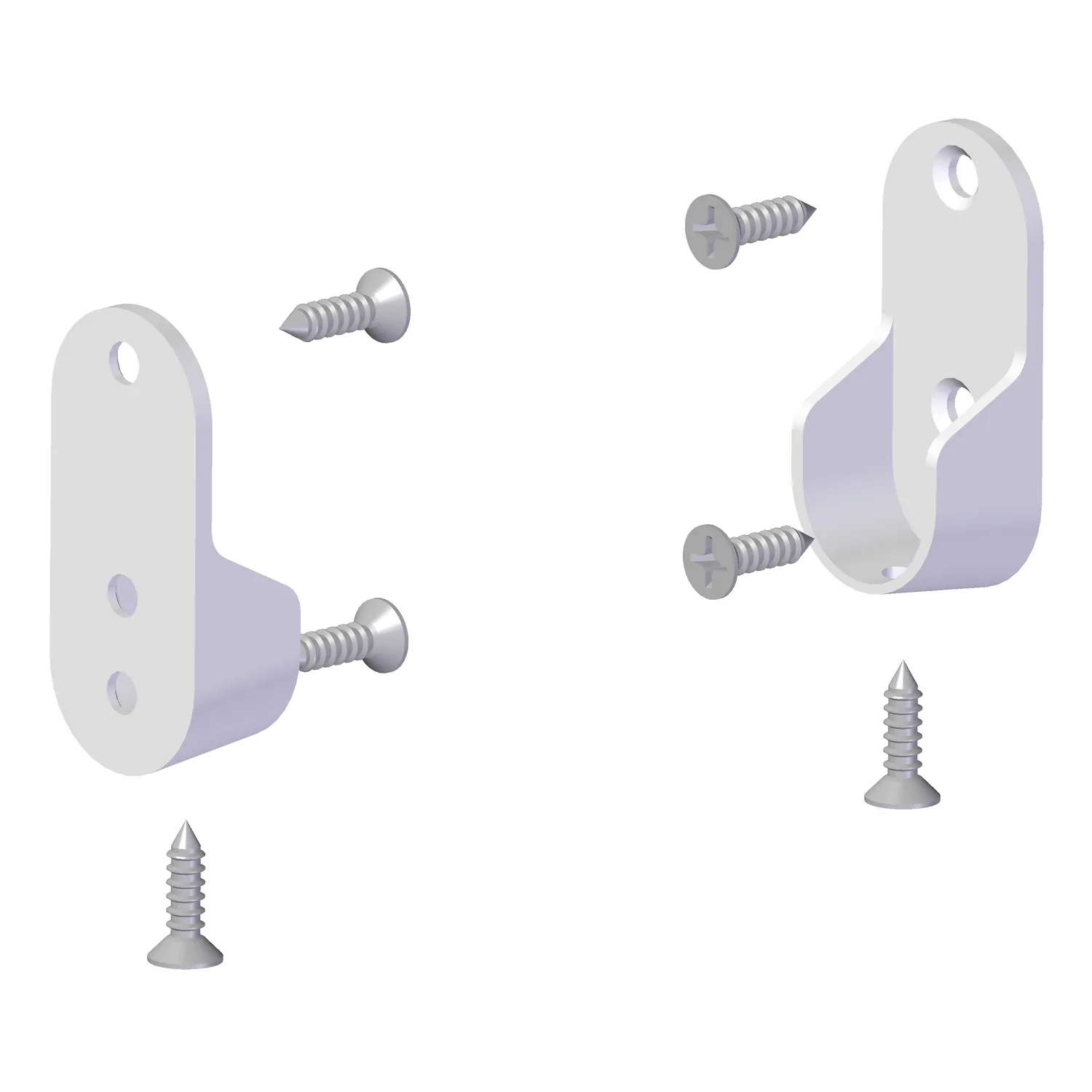 Klädstångsfäste Lundbergs Vägg Wide 2-Pack Vit